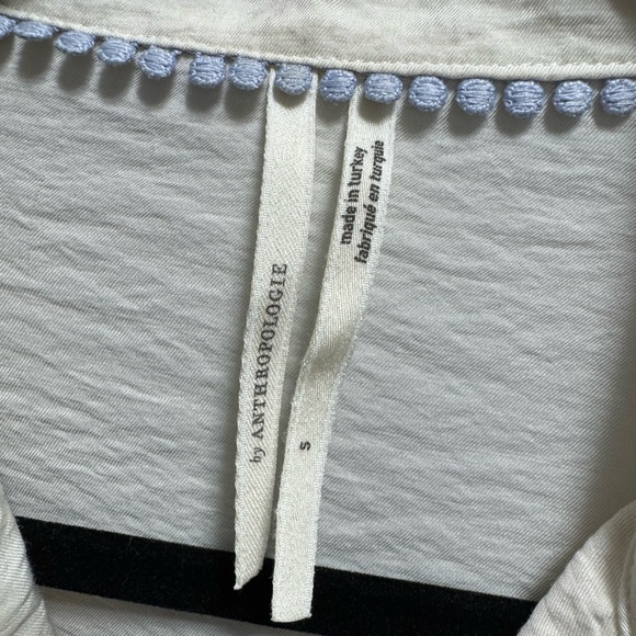 Anthropologie Cream Textured Blouse - Picture 3 of 5